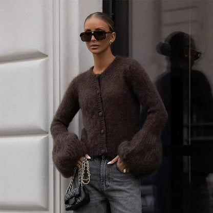 Fluffy Krátký Kardigan