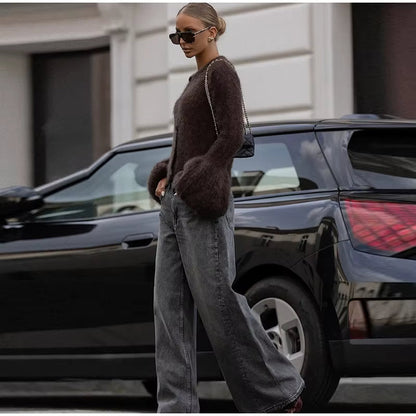 Fluffy Krátký Kardigan