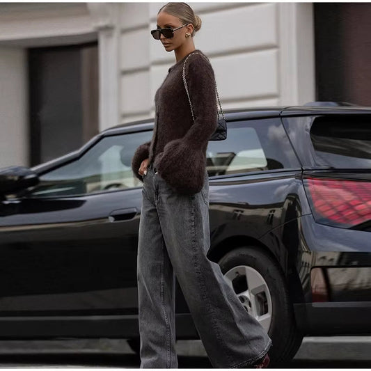 Fluffy Krátký Kardigan