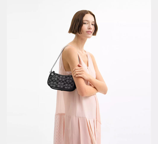 Taška s krystaly a krátkým řetízkem