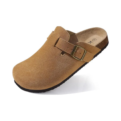 Semišové Clogs S Korkovou Stélkou