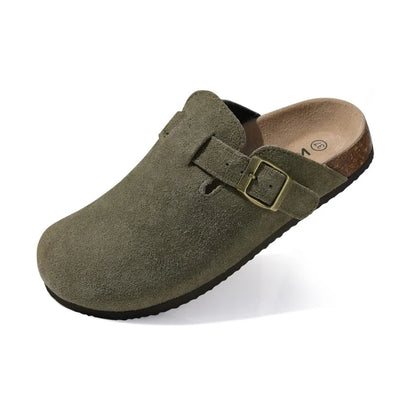 Semišové Clogs S Korkovou Stélkou