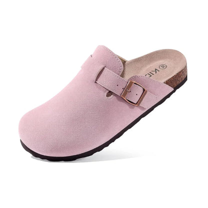 Semišové Clogs S Korkovou Stélkou