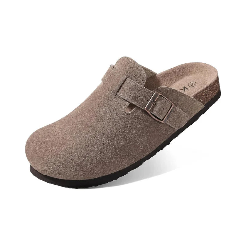 Semišové Clogs S Korkovou Stélkou