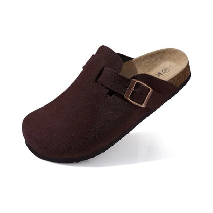 Semišové Clogs S Korkovou Stélkou