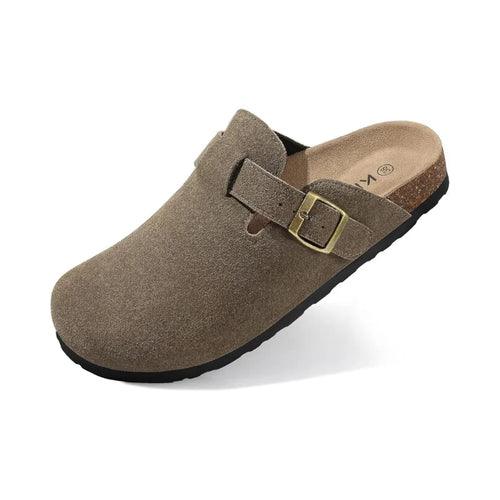 Semišové Clogs S Korkovou Stélkou