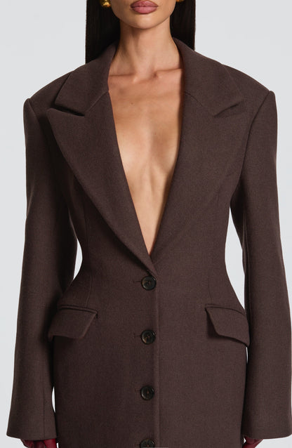 Dlouhý kabát z vlněné směsi